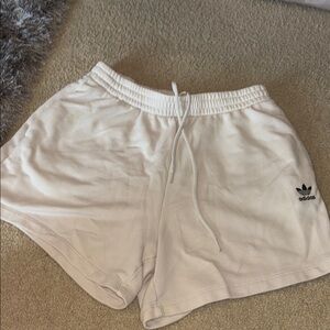 Adidas White Athletic Shorts with Elastic Waistband